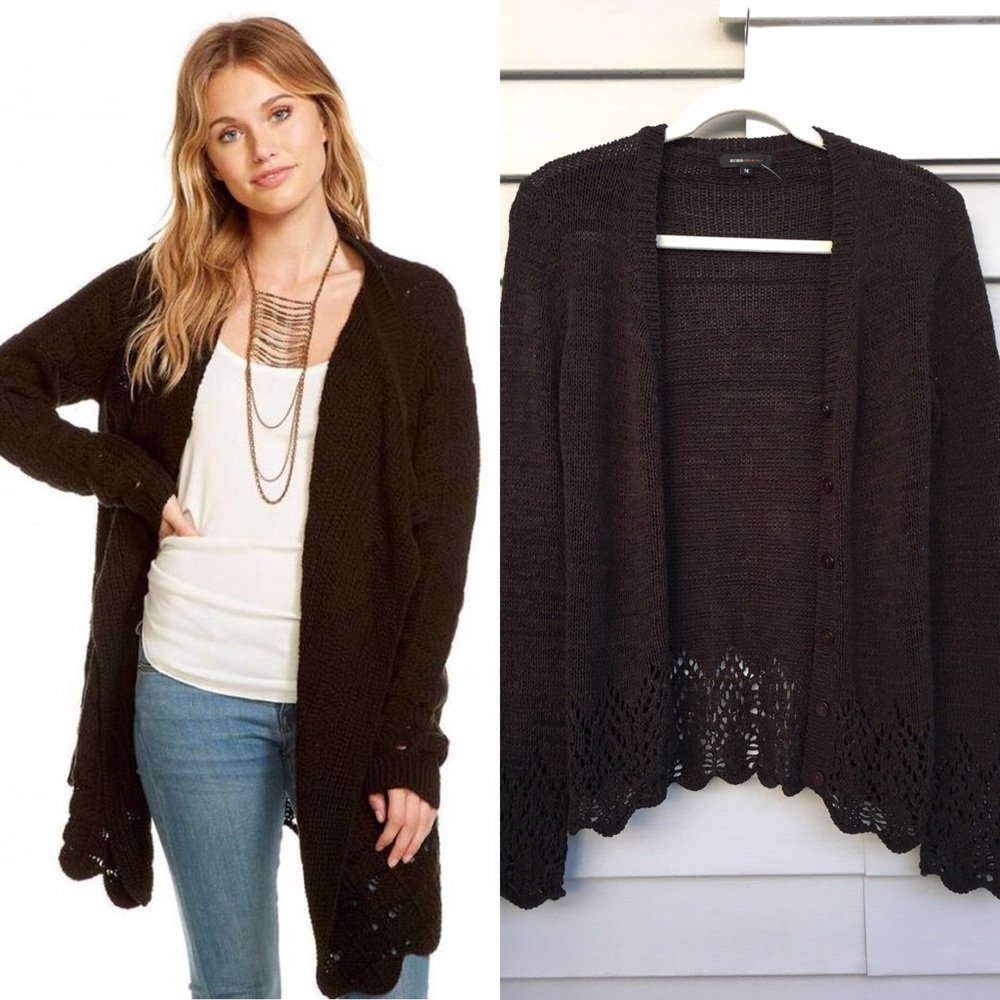 BCBG Crochet Trim Cardigan